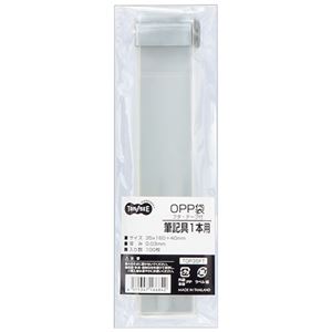 （まとめ） TANOSEE OPP袋 フタ・テープ付筆記具1本用 35×160+40mm 1セット（1000枚：100枚×10パック） 【×5セット】
