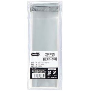 （まとめ） TANOSEE OPP袋 フタ・テープ付筆記具2~3本用 60×160+40mm 1セット（1000枚：100枚×10パック） 【×5セット】