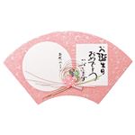 （まとめ） エヒメ紙工 和ごころ色紙 扇 桃WSO-06 1枚 【×10セット】