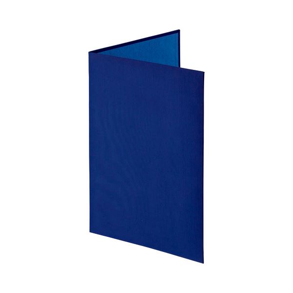 （まとめ） ナカバヤシ 証書ファイル 布クロス A4二つ折り 透明コーナー貼り付けタイプ 紺 FSH-A4C-B 1冊 (×5セット) b04