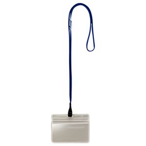 TANOSEE 吊下げ名札防水チャック付 青 1セット（50個：10個×5パック）