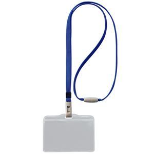 （まとめ） ライオン事務器 つりさげ名札 ヨコ型ソフトタイプ 平ひも レッド N73SR-10P 1パック（10個） 【×5セット】