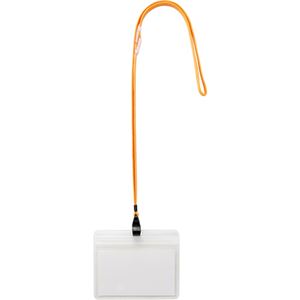 （まとめ） TANOSEE 吊下げ名札防水チャック付 大 黄 1パック（10個） 【×5セット】