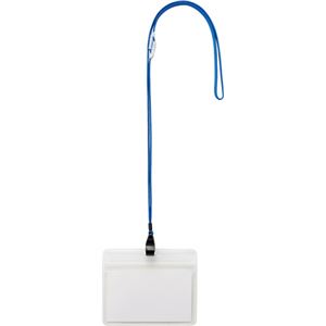 （まとめ） TANOSEE 吊下げ名札防水チャック付 大 青 1パック（10個） 【×5セット】