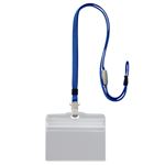 （まとめ） ライオン事務器 つりさげチャック名札ヨコ型 ソフトタイプ 平ひも ブラック N-77MR 1個 【×50セット】