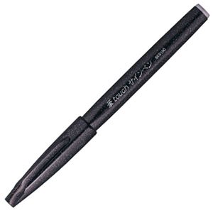 （まとめ） ぺんてる 筆タッチサインペン ブラックSES15C-A 1本 【×50セット】