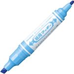 （まとめ） ゼブラ 水性マーカー紙用マッキー（太+細） ライトブルー WYT5-LB 1本 【×50セット】