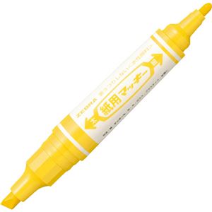 （まとめ） ゼブラ 水性マーカー紙用マッキー（太+細） 黄 WYT5-Y 1本 【×50セット】