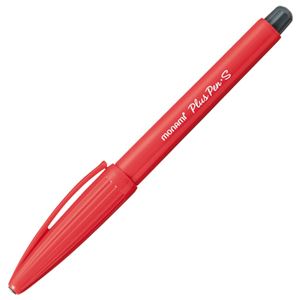 （まとめ） モナミ 水性サインペン PlusPen・S 極細 赤 18451 1セット（12本） 【×5セット】