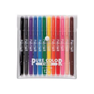 （まとめ） 三菱鉛筆 水性サインペン ピュアカラー12色（各色1本） PW100TPC12C 1パック 【×5セット】