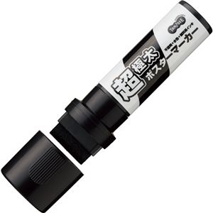 （まとめ） TANOSEE 水性顔料ポスターマーカー超極太角芯 黒 1本 【×10セット】
