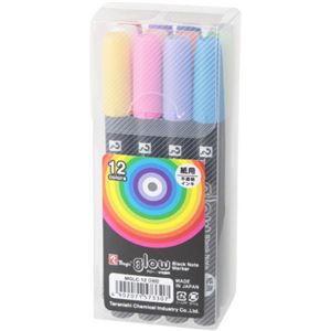 （まとめ） 寺西化学 水性顔料マーカー グロー12色（各色1本） MGLC-12 1パック 【×3セット】