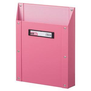 （まとめ） TANOSEEマグネットボックス（貼り表紙） A4タテ型 ピンク 1個 【×5セット】