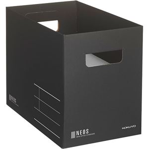 （まとめ） コクヨ 収納ボックス（NEOS）Mサイズ ブラック A4-NEMB-D 1個 【×5セット】