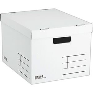 コクヨ 収納ボックス（NEOS）Lサイズ フタ付き ホワイト A4-NELB-W 1セット（10個）