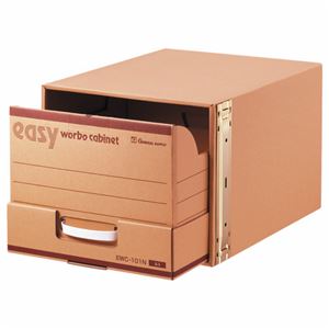 （まとめ） ライオン事務器 イージーキャビネットフタ付引出しタイプ A4用 内寸W314×D395×H248mm EWC-101 1個 【×2セット】