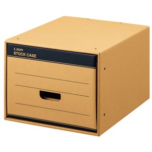 （まとめ） ライオン事務器 ストックケース A4用ショート クラフトタイプ SC-40S 1個 【×3セット】