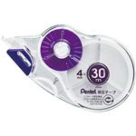 ぺんてる 修正テープ 使い切りタイプ30m巻 ピタットライン付 4mm幅 XZT514-W 1セット（10個）