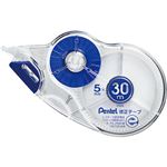（まとめ） ぺんてる 修正テープ 使い切りタイプ30m巻 ピタットライン付 5mm幅 XZT515-W 1個 【×10セット】