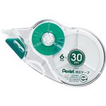 （まとめ） ぺんてる 修正テープ 使い切りタイプ30m巻 ピタットライン付 6mm幅 XZT516-W 1個 【×10セット】