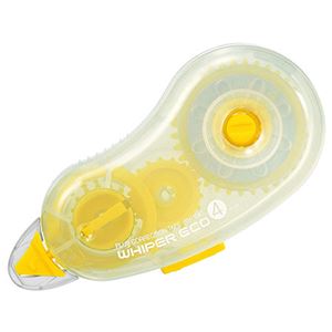 （まとめ） プラス 修正テープ ホワイパーエコ4mm幅×7m イエロー WH-304T 1個 【×30セット】
