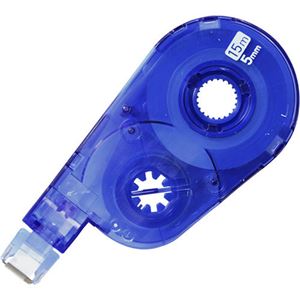 （まとめ） プラス 修正テープ ホワイパースイッチ交換テープ（簡易パッケージ） 5mm幅×15m ブルー WH-1515R BL 1セット（10個） 【×5セット】