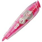（まとめ） TANOSEEノック式修正テープ（使い切り） 5mm幅×6m ピンク 1セット（10個） 【×5セット】