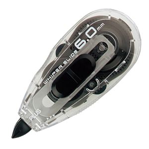 （まとめ） プラス 修正テープ ホワイパースライドベーシックカラー 本体 6mm幅×10m ブラック WH-016 1個 【×30セット】