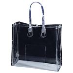 TANOSEE 透明PVCバッグB4ワイド ポケット・ホック付 1パック（10枚）