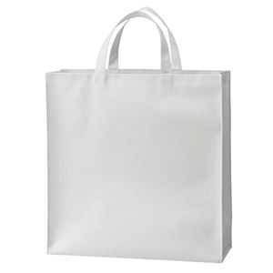 （まとめ） TANOSEE 不織布バッグ 小ヨコ320×タテ330×マチ幅110mm ホワイト 1パック（10枚） 【×5セット】