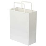 （まとめ） TANOSEE 紙手提袋 平紐 特小ヨコ200×タテ245×マチ幅90mm 白無地 1パック（30枚） 【×10セット】