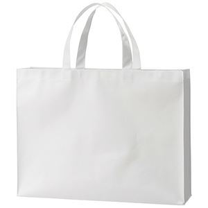 （まとめ） TANOSEE 不織布バッグ 大ヨコ530×タテ400×マチ幅120mm ホワイト 1パック（10枚） 【×3セット】