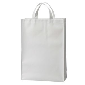 （まとめ） TANOSEE 不織布バッグ 中ヨコ320×タテ450×マチ幅120mm ホワイト 1パック（10枚） 【×5セット】