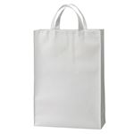 （まとめ） TANOSEE 不織布バッグ 中ヨコ320×タテ450×マチ幅120mm ホワイト 1パック（10枚） 【×5セット】