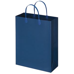 （まとめ） TANOSEE ラミネートバッグ 中縦タイプ 紺 1パック（10枚） 【×5セット】