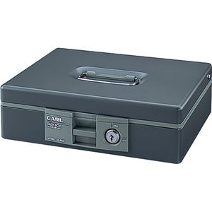 （まとめ） カール事務器 キャッシュボックスコインカウンター内蔵 グレー CB-8400-D 1個 【×2セット】