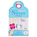 （まとめ） プラス メクリッコ Sweetフラワー1 S ライム・パープル・ホワイト KM-301SB-3 1袋（3個：各色1個） 【×30セット】