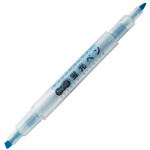（まとめ） TANOSEEキャップが外しやすい蛍光ペン ツイン 青 1本 【×50セット】