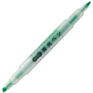 （まとめ） TANOSEEキャップが外しやすい蛍光ペン ツイン 緑 1本 【×50セット】