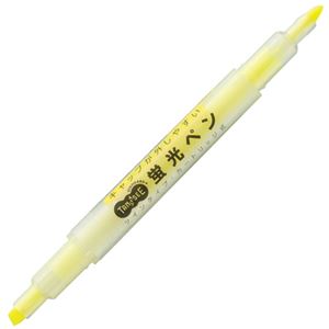 （まとめ） TANOSEEキャップが外しやすい蛍光ペン ツイン 黄 1本 【×50セット】