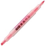 （まとめ） TANOSEEキャップが外しやすい蛍光ペン ツイン ピンク 1本 【×50セット】
