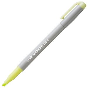 （まとめ） TANOSEE 蛍光マーカーシングルタイプ（キャップ式） ライトイエロー 1セット（10本） 【×10セット】