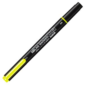 （まとめ） コクヨ蛍光OAマーカー（再生樹脂・ツイン） プリフィクス 中字+細字 黄 PM-L202Y 1セット（10本） 【×5セット】
