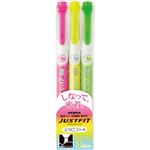（まとめ） ゼブラ 蛍光ペン ジャストフィット3色（各色1本） WKT17-3C 1パック 【×30セット】