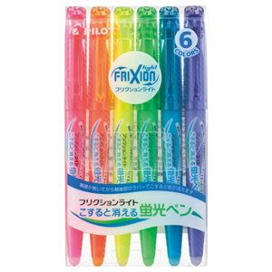 （まとめ） パイロット 蛍光ペン フリクションライト6色（各色1本） SFL-60SL-6C 1パック 【×10セット】