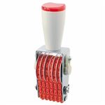 （まとめ） ライオン事務器 回転ゴム印 欧文数字4号6連 N-46 1個 【×5セット】