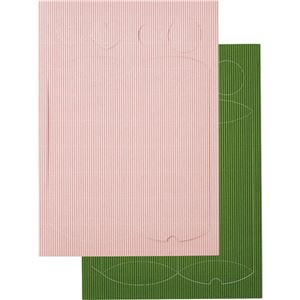 （まとめ） ヒサゴ リップルボード 薄口 型抜きギフトBOX ピンク・グリーン RBUT4 1パック 【×10セット】