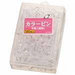 （まとめ） ライオン事務器 カラーピン平型針長さ8mm 透明 CS-M04 1箱（120本） 【×5セット】