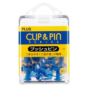 （まとめ） プラス プッシュピン ブルーミックスCP-109P 1ケース（20個） 【×30セット】