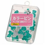 （まとめ） ライオン事務器 カラーピンチェス型針長さ10mm 透明グリーン CS-P06 1箱（16本） 【×30セット】